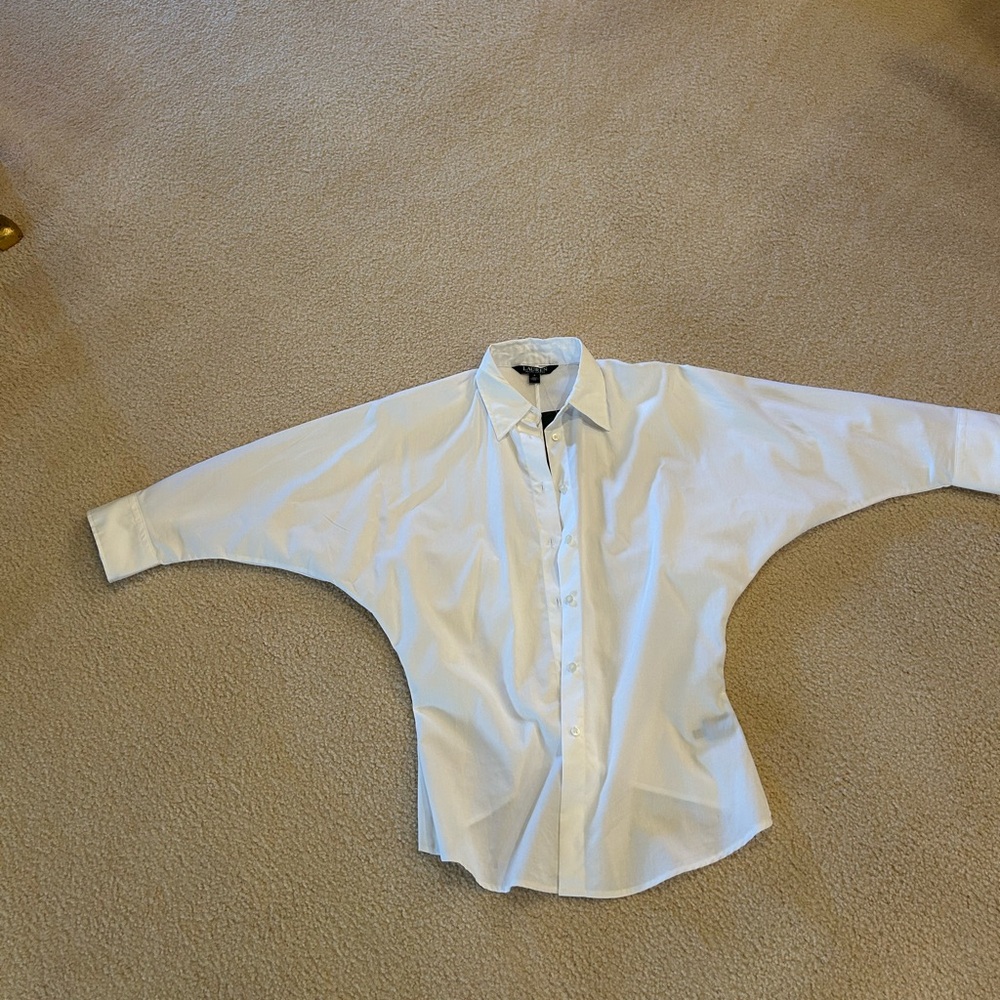 Lauren Ralph Lauren Elegant White Blouse NWT size 4 - Picture 2 of 6